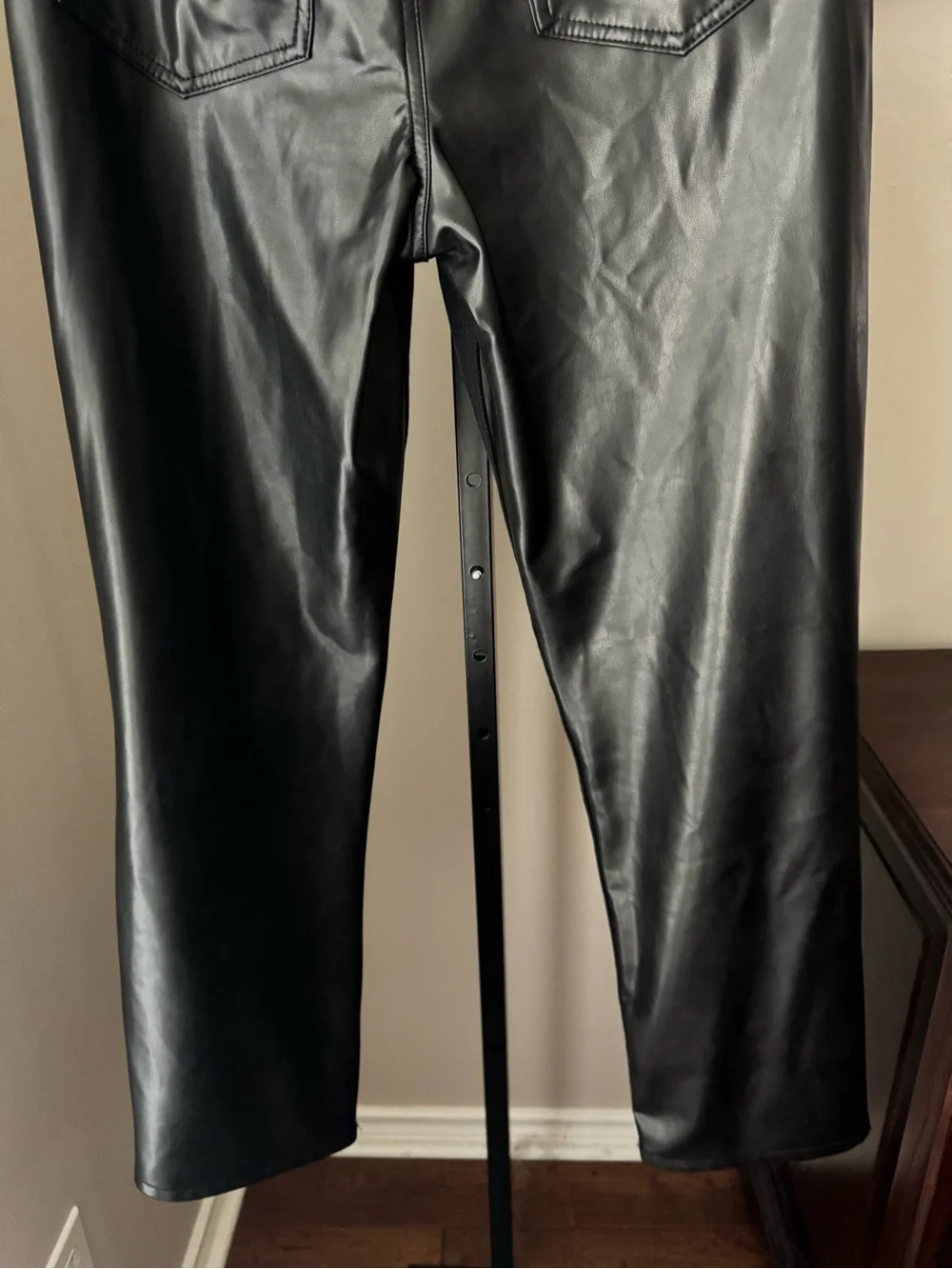 Abercrombie and fitch ultra high rise black Jeans with Faux Leather Trim - Picture 9 of 9